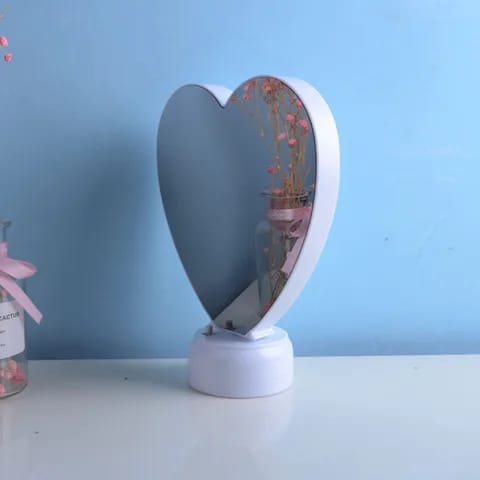 Magic Mirror Photo Frame for girls with round LED for wall, bedroom, wall set Imported Quality