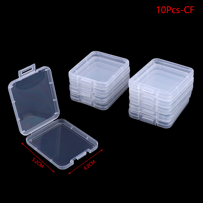 10Pcs Transparent SD TF CF Memory Card Storage Box Holder Box ...