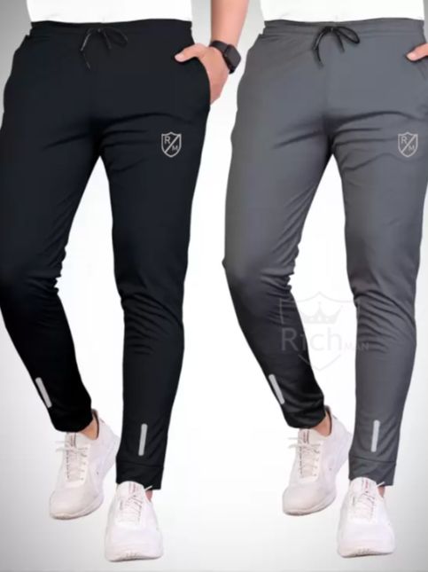 Pack of 2 Men Reflective logo Multicolor Trousers Gym Wear