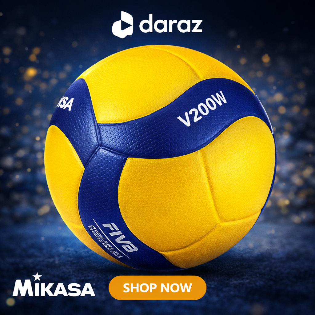 Volleyball Mikasa V200W Official FIVB Approved – Size 5 Professional Thermal Bonded and HandStitch Both Match Balls available (Yellow/Blue)