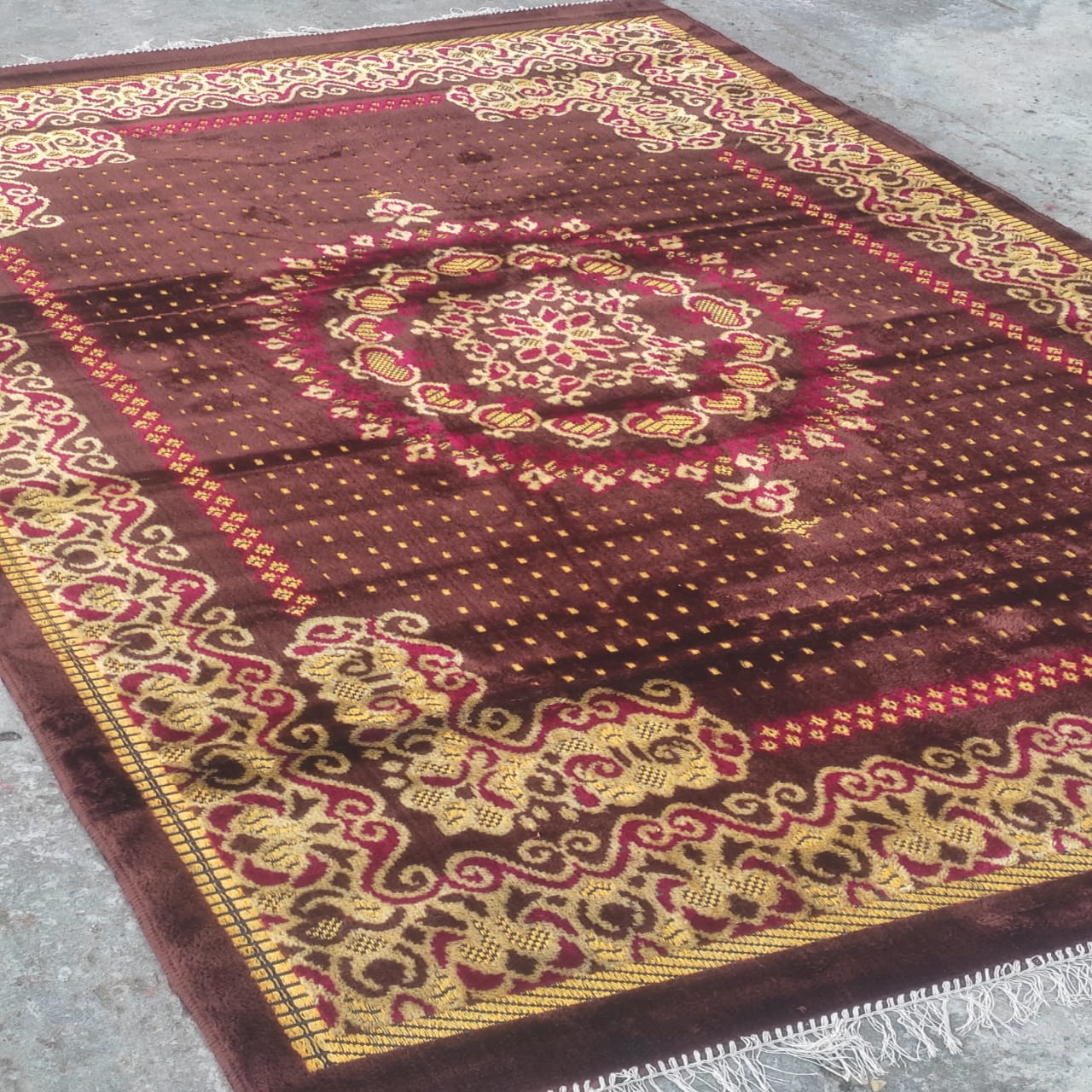 Anti Slip Carpet for Room, 5x8 Feet, Velvet Geometric Design, Lightweight, Turkish Traditional, Non-Slip for Living Room Bedroom