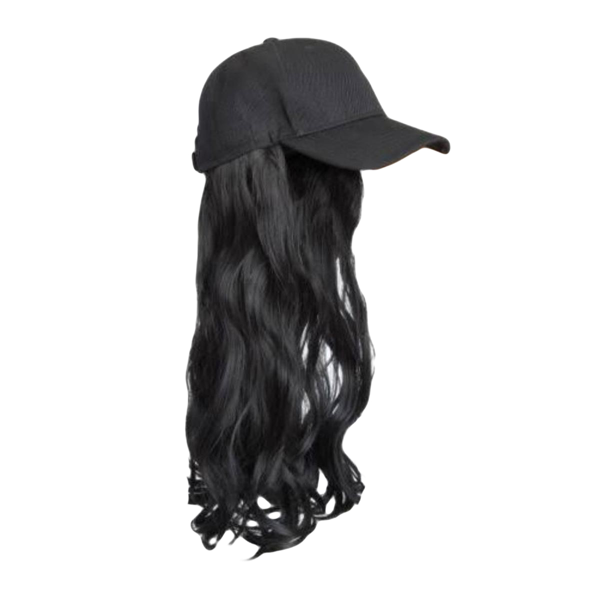 Black Hat Wig for Women cap wig For female - full head Black Extension Wig