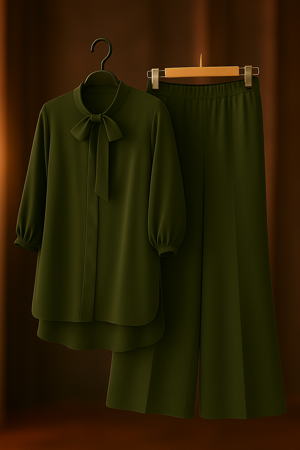 Premium 2-Piece Dress for Girls – Comfortable Fit with Stylish Neck Tie