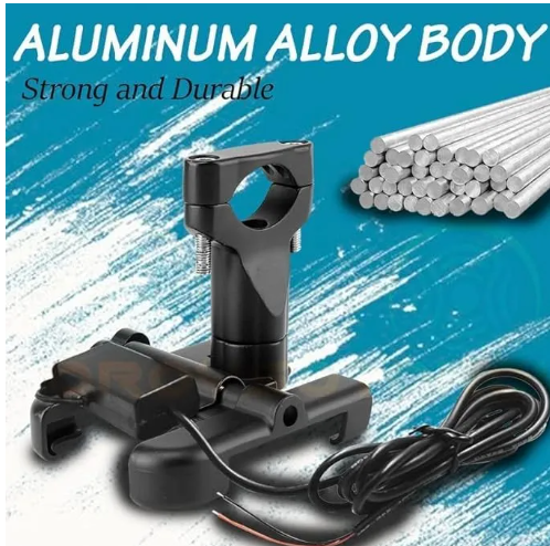 Metal Bike Mobile Holder with USB Charger | Heavy Duty Motorcycle Phone Holder | Universal Handle Bar Mount All Phones Mobile Holder Adjustable Mobile Holder Riding Mobile Holder  Long Ride Mobile Holder