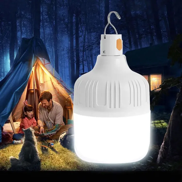 Outdoor USB Rechargeable LED Lamp Bulbs 60W Emergency Light Hook Up Camping  Fishing Portable Lantern Night Lights