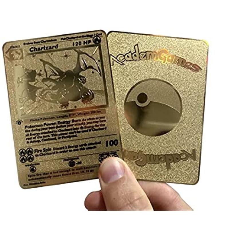 8.8*6.3cm pokemon Illustrator Pikachu Generic Gold Card Collection Metal  Gold Card toys for children