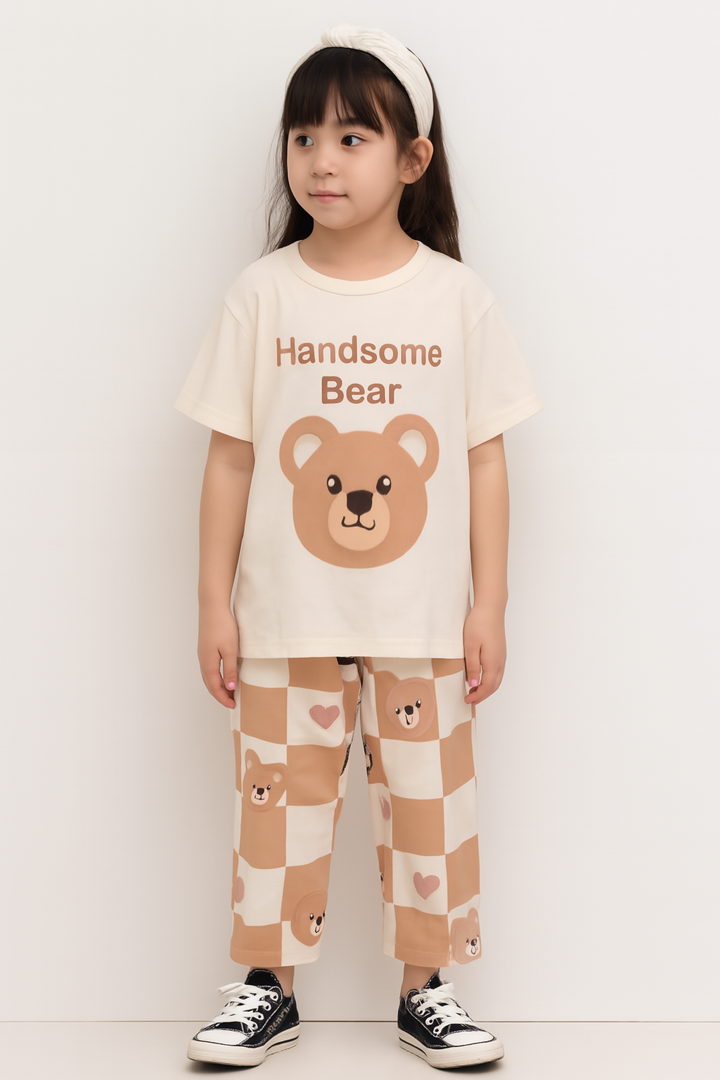 Kids Cute Bear Print Sleepwear (5–14 Years) Cotton Night Dress Pajama Set | Soft Jersey Night Suit for Boys & Girls