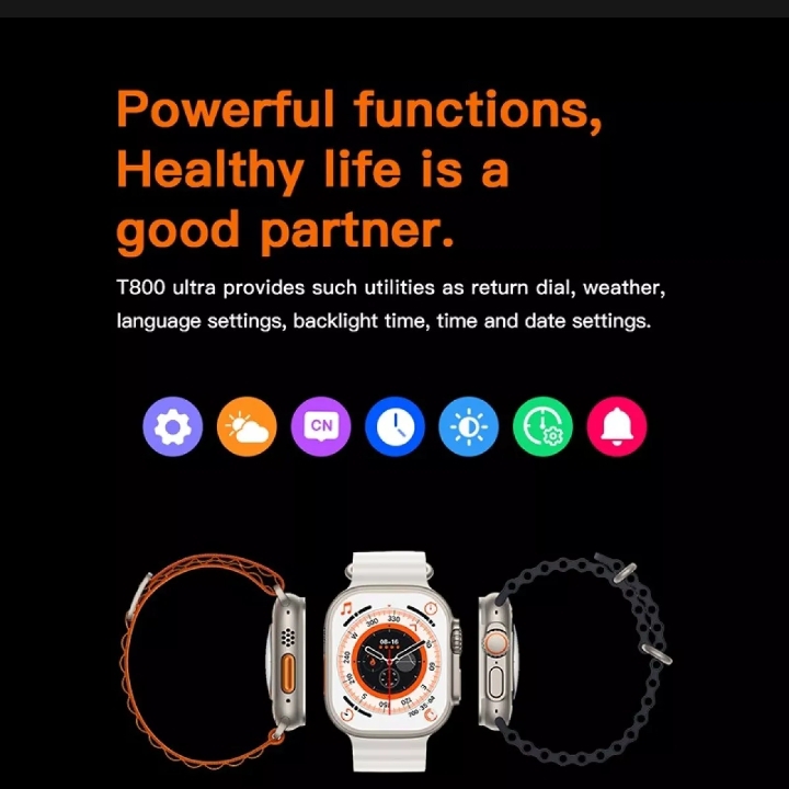 T800 Ultra Smart Watch Series 8 1.99" Bluetooth Call Smartwatch Sleep Monitoring IP67 Waterproof