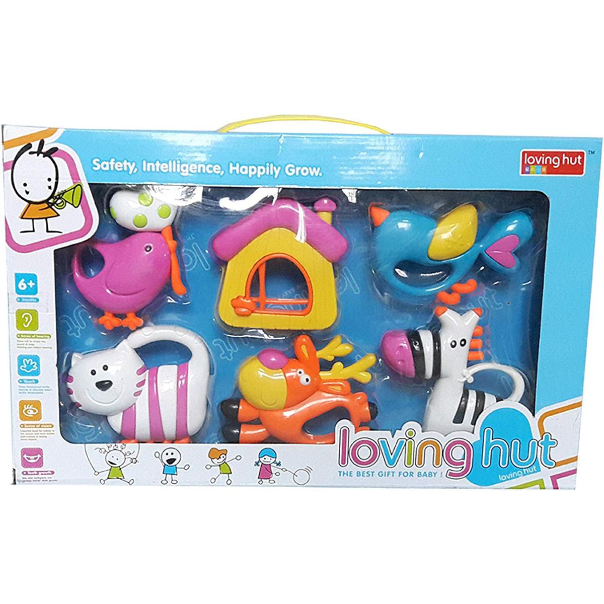 Loving Hut 6 Pieces Rattle Set for New Born Babies