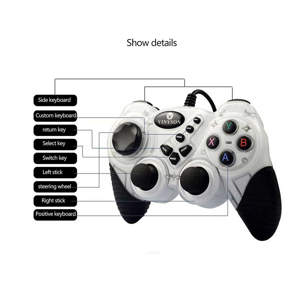 JoyStick Wired USB 2.0 Black Gamepad Joystick Joypad Game Controller