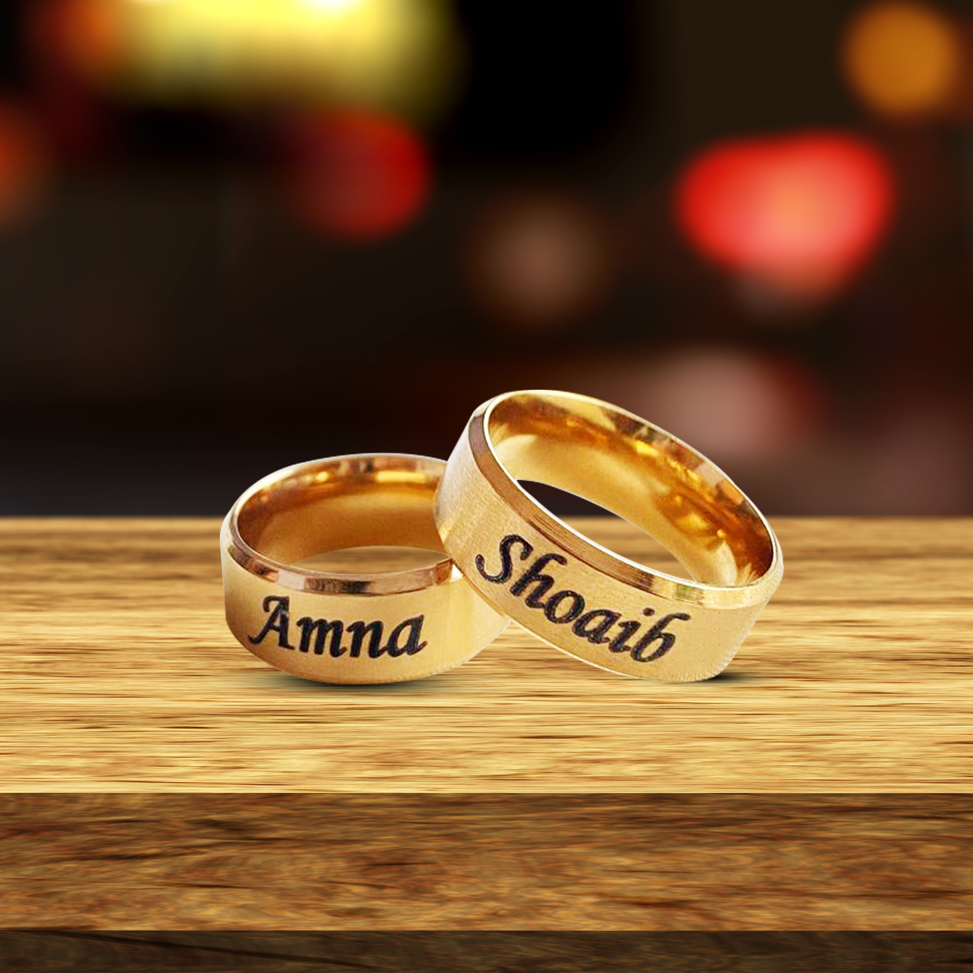 Couple Ring Design Gold With Name Engagement Couple Rings With