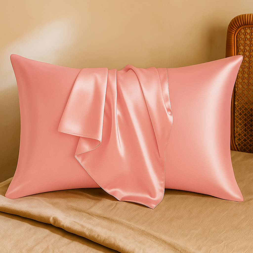 Pack of 2 Premium Satin Silk Pillowcase Set - Soft & Smooth Pillow Cover, Envelope Closure, 28x18 Inches