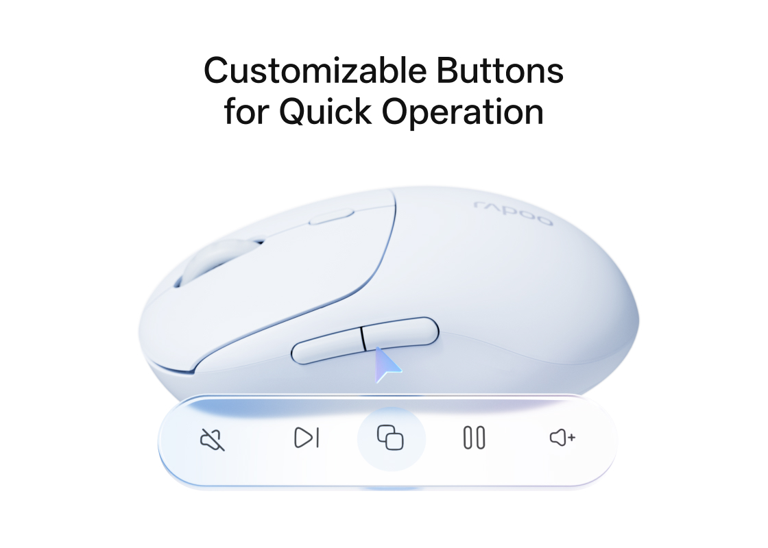 RAPOO M360 Smart Multi-Mode Wireless Mouse with AI Copilot Button Connect via Bluetooth 5.0 and 2.4GHz 50 7cb2e7b874d7d121611e0e6022757de4