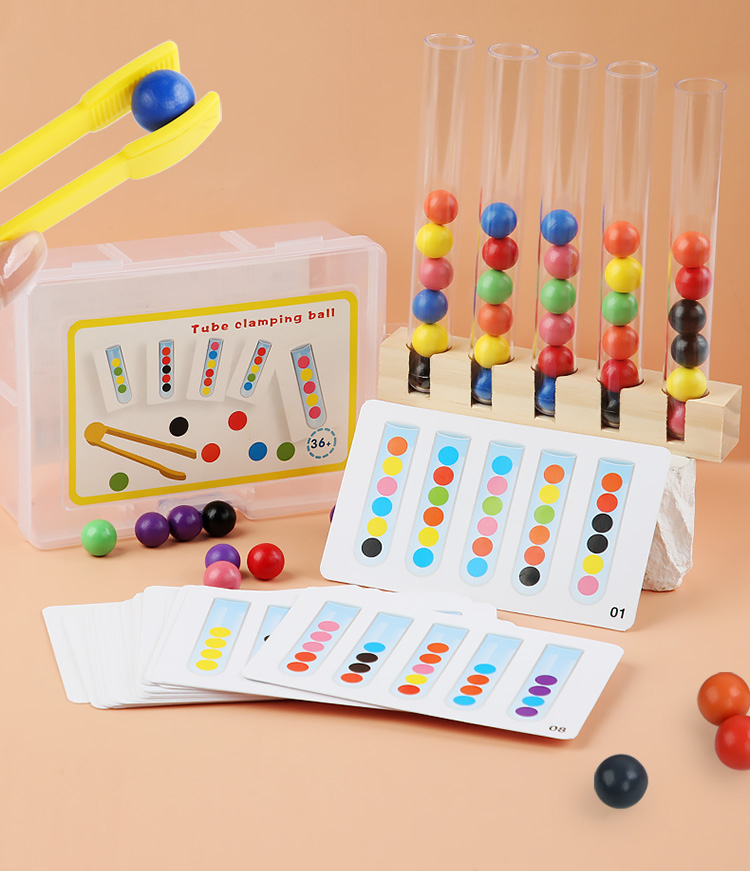 Clip Beads Test Tube Toys For Children Logic Concentration Fine Motor Training Game Montessori Teaching Aids Educational Toy