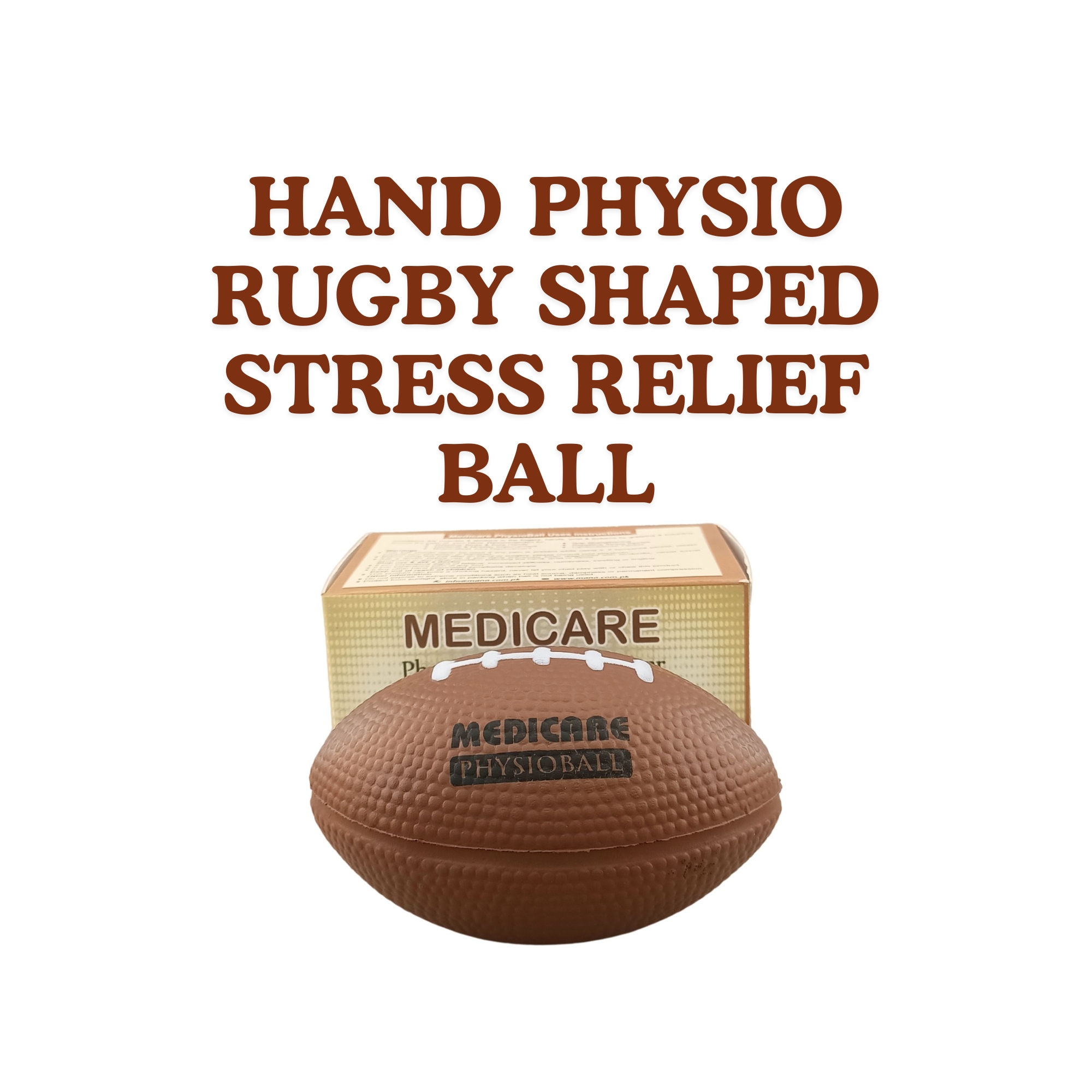Medicare Physio Ball, 1 to 4 Pcs, Rugby Shaped Stress Relief Ball, Rugby Squishy Stress Relief Ball, Squeeze Ball, Imported Physio Ball, Hand Strengthening exercise, Hand Rehabilitation Exercise, Mini Football Sports Stress Ball, Made in Taiwan