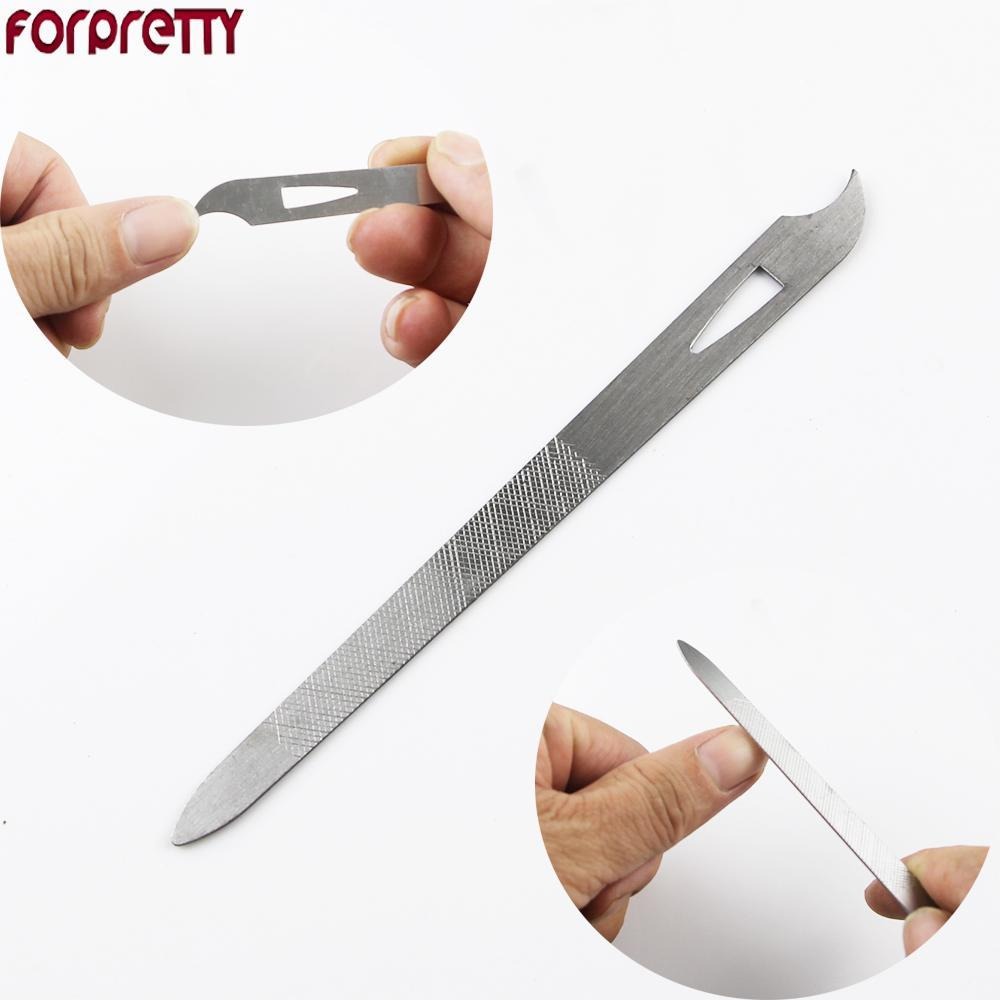 3 in 1 2 Pc Stainless Steel Nail Buffer File Stronge Metal Lime