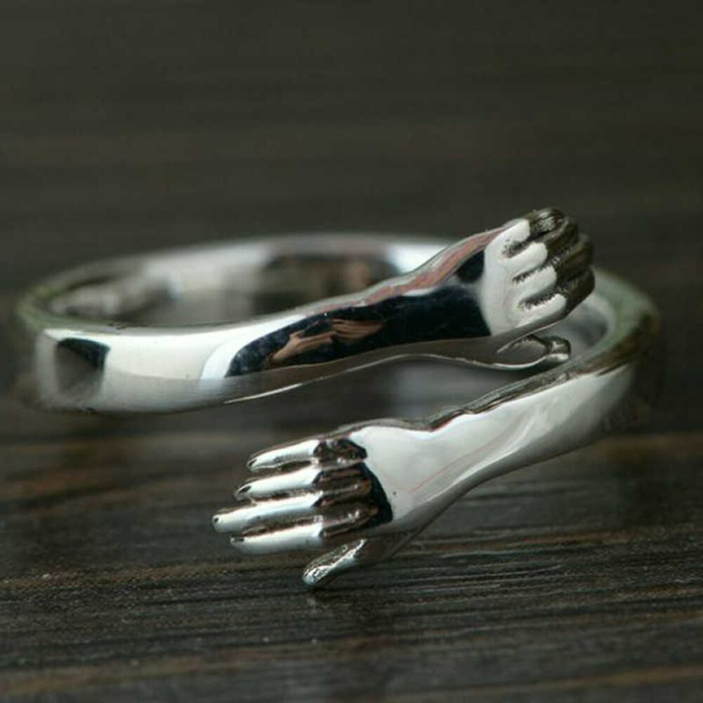 Loving Couple Hug Rings - Adjustable Retro Hug Style Rings for Men and Women