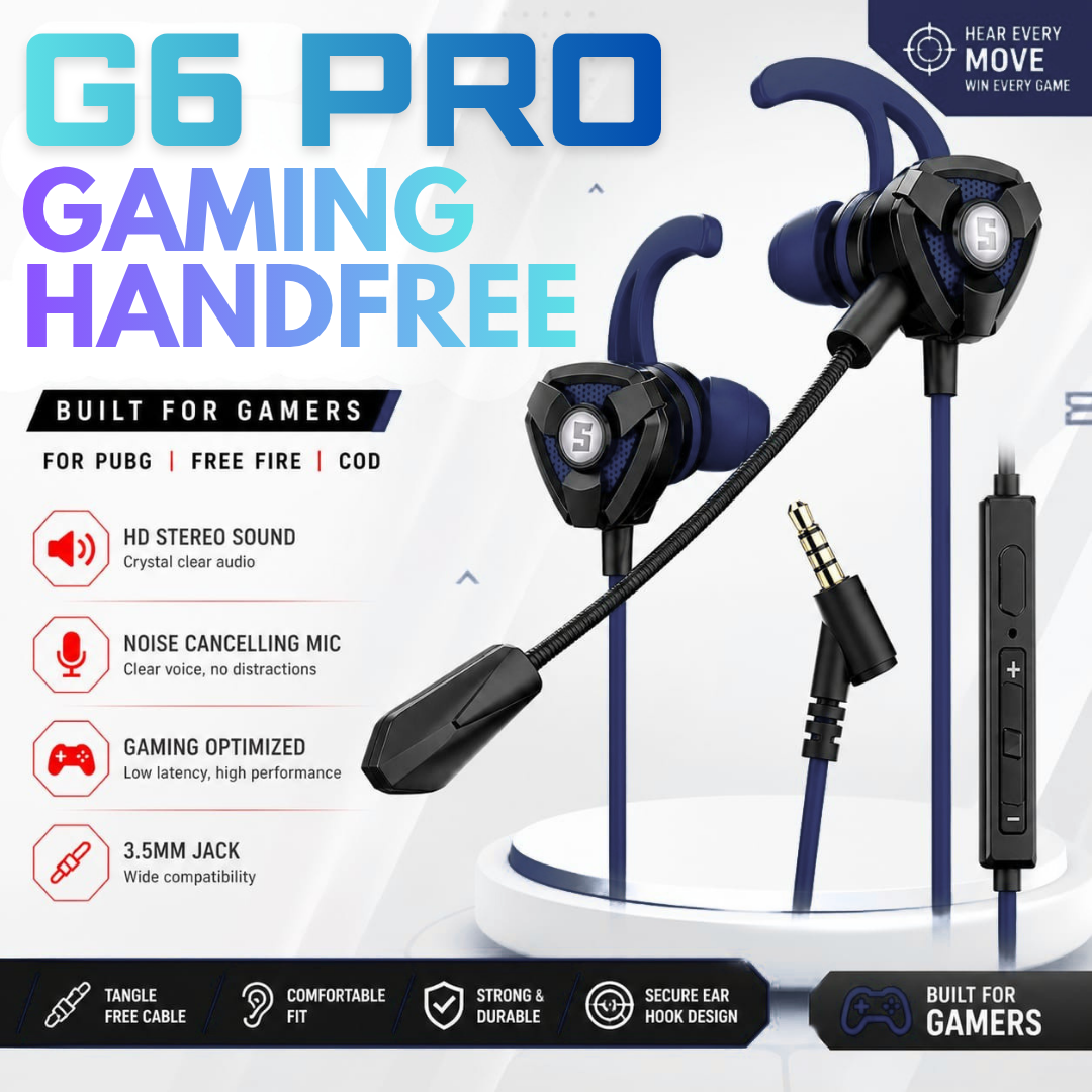 Universal In-Ear Wired Heavy Bass Gaming Earphones | Detachable HD Boom Mic | 3.5mm Stereo Wired Earbuds | ENC Noise Reduction Mobile Headset for PC Laptop PS5 Xbox Switch Android Phones – Al Madina Store.pk