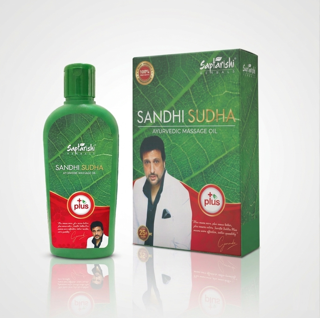 Saptarishi Sandhi Sudha Plus | Ayurvedic Massage Oil for Rapid Joint & Muscle Pain Relief, Stiffness, Arthritis, & Backache 200ml Single Pack Bottle