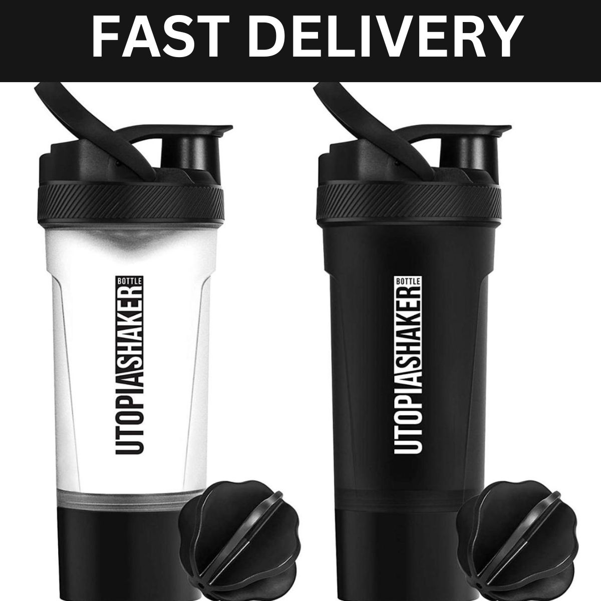 2 IN 1 Protein Shaker Bottle Gym Sports Water Bottle Protein Mixer Shaker Bottle (700ml)