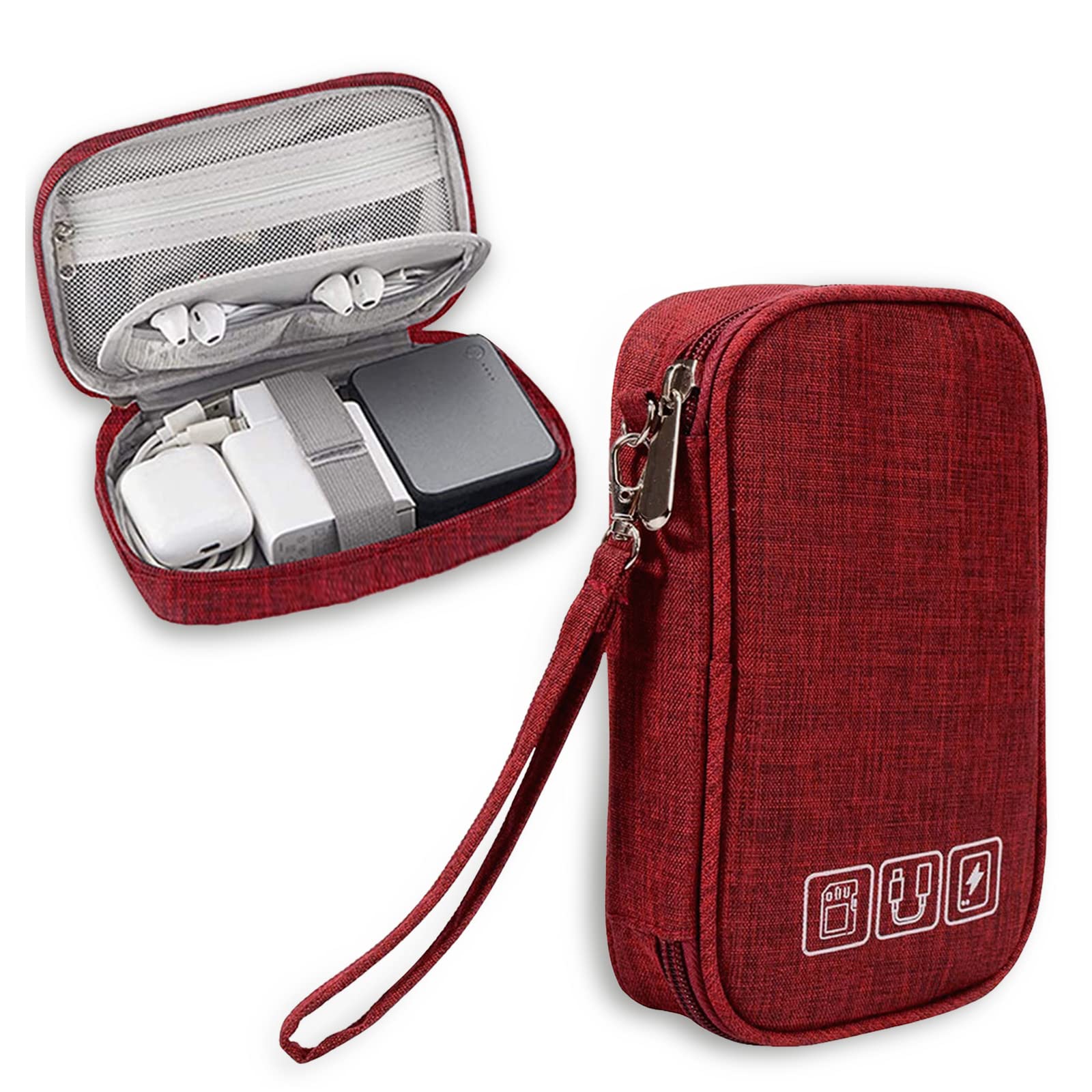 Travel Tech Organizer Pouch – Universal Cable & Gadget Storage Bag for Chargers, Hard Disks & Accessories-Portable Electronic Accessories Organizer Bag for Cables, Chargers, Power Banks & Travel Gadgets-Cable, Charger & Device Organizer Bag