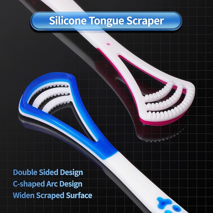 Double Head Tongue Scraper – Soft & Flexible Plastic Tongue Cleaner for Bad Breath and Oral Hygiene