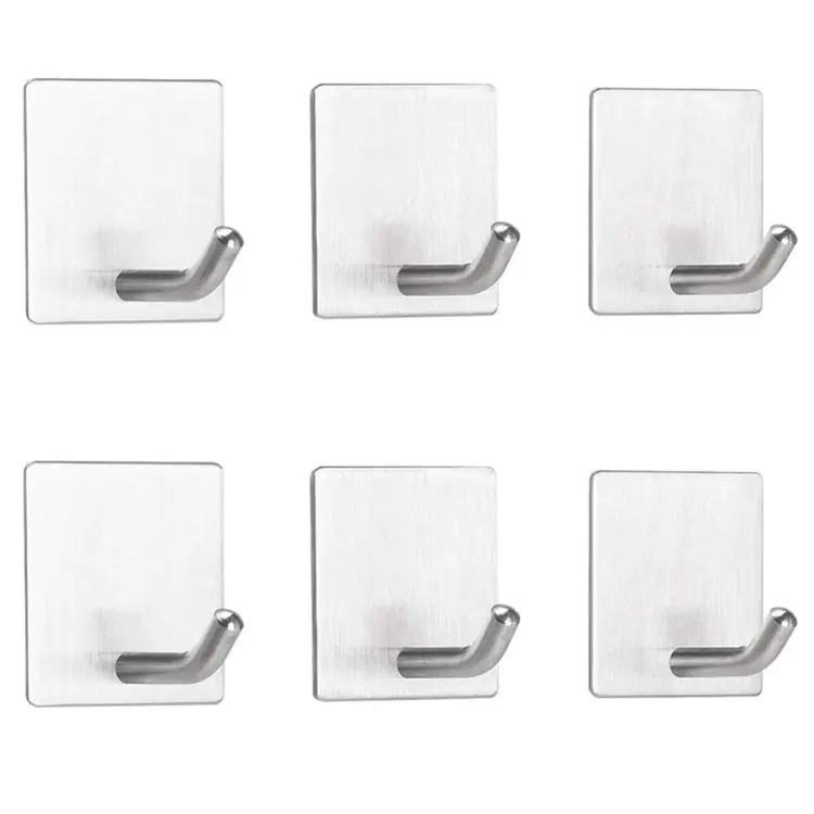 Adhesive Hooks Wall Hooks Heavy Duty Wall Hangers Stick On Hooks For Hanging  Bathroom Home Kitchen Office -4 Packs
