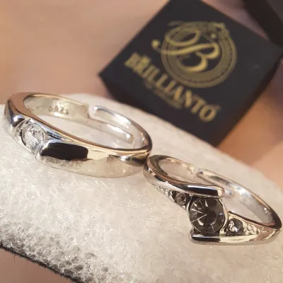 Silver couple rings hot sale in malabar gold