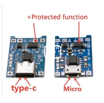 1/2/5/10 pieces Charging Module for Li-ion Lithium Batteries, TP 4056 (Micro USB/Type-C 1.2A with Protection), 