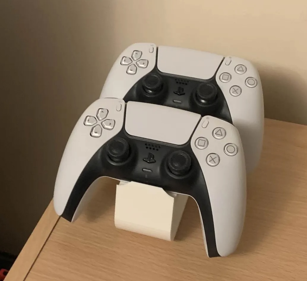 Dual durable Controller Stand for PS4 and PS5 Dual Gamepad Holder Gaming Desk Organizer and Console Accessory Display