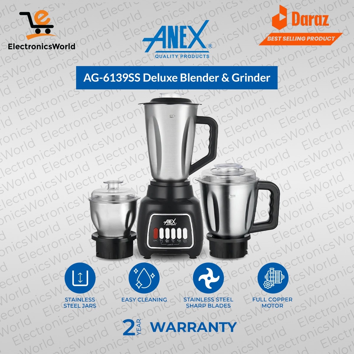 AG-6139SS Anex Deluxe Blender & Grinder