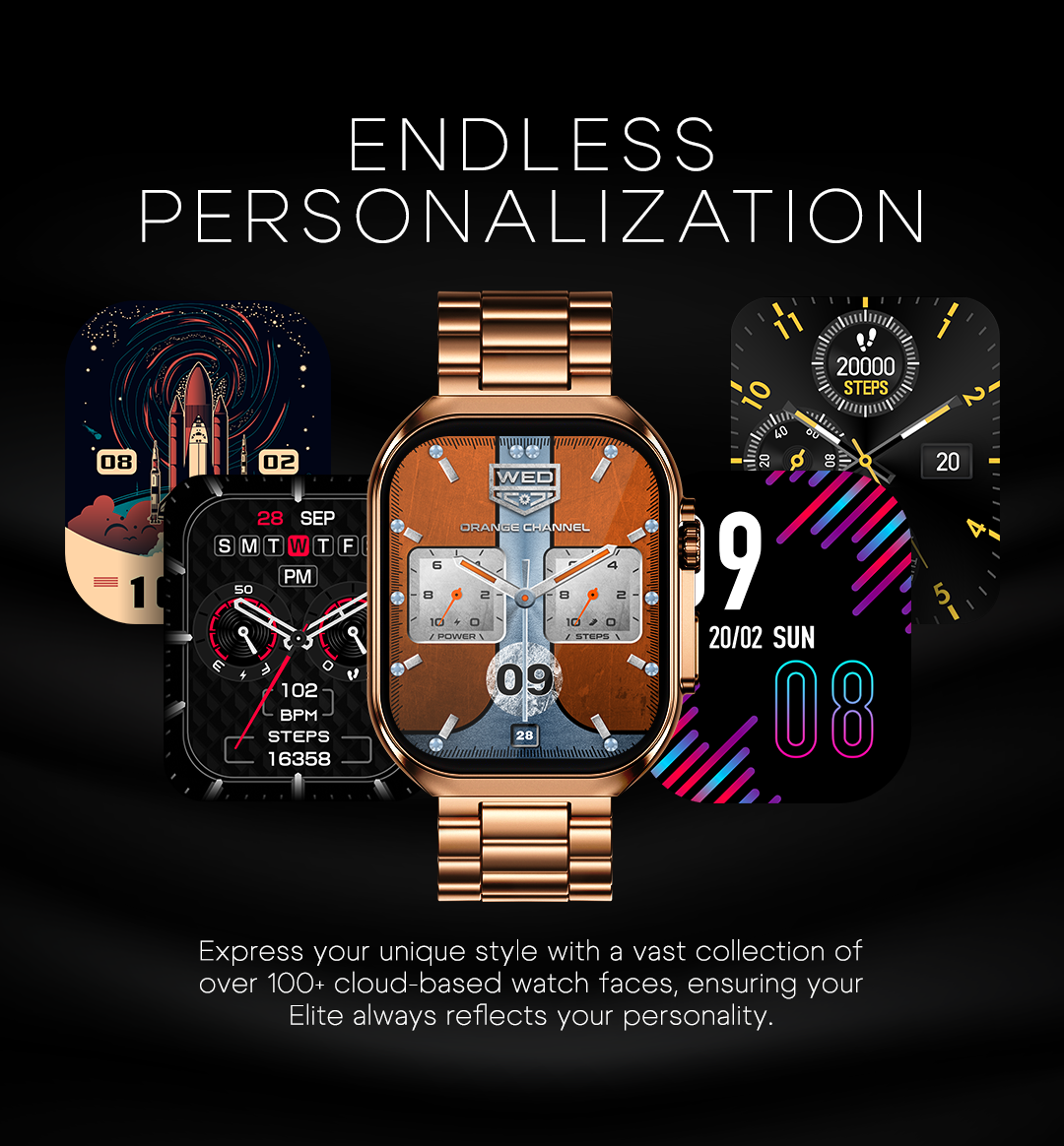 Zero® Elite Smart Watch | 2.04" AMOLED Display, Bluetooth 5.3, Health Monitoring, IP67 Waterproof | All-in-One Fitness and Lifestyle Smartwatch