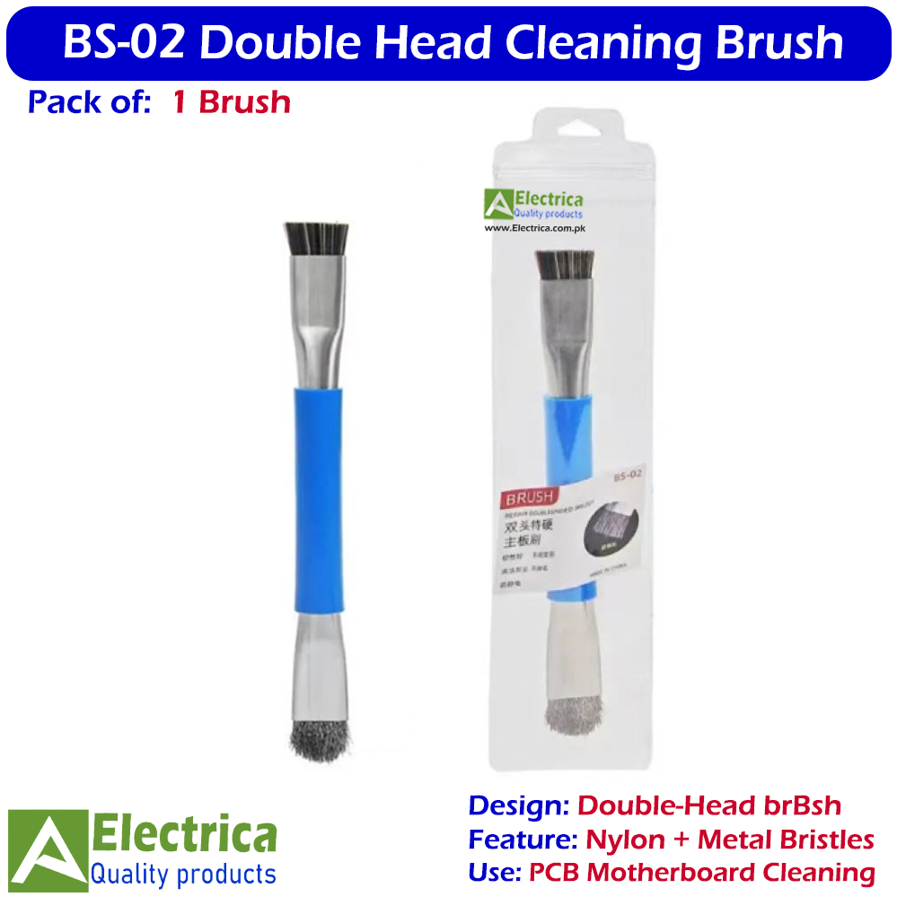 BS-02 Double Head Cleaning Brush Anti-Static PCB Motherboard Electronics Repair Brush by Electrica
