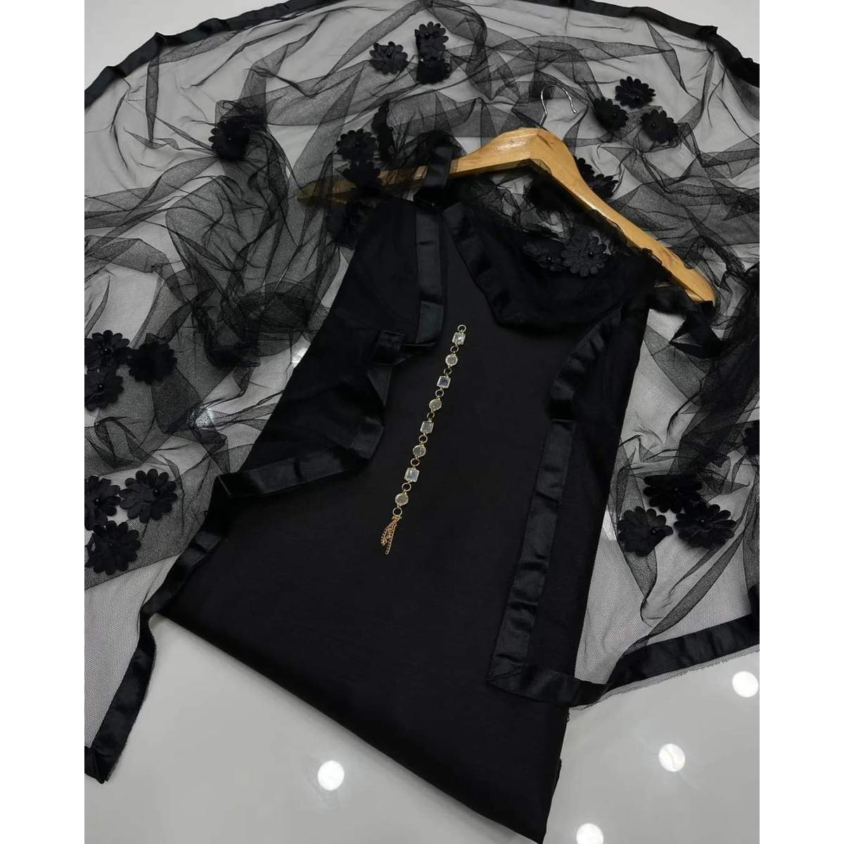 Rubika Fashion Unstitched 3Pc Katan Silk Suit For Women All-Season Silk Fabric, Traditional Formal Style Multiple Color