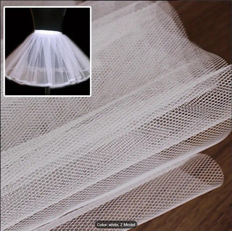 Hard Net Cancan Fabric – 58 Inches Wide Premium Bridal Net Cloth for Lehenga, Gown, Frock, Saree & Party Wear Petticoat 5 Yards Unstitched price in Pakistan