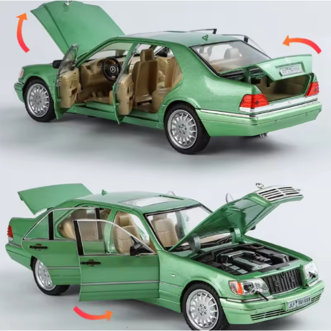 1:24 Scale Mercedes-Benz W140 320SEL Diecast Model Car – Premium Collectible with Detailed Interior & Opening Parts view 3