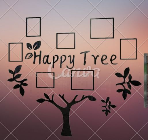 Family Tree Wooden Photo Frame Wall Decor 36x36 Inches