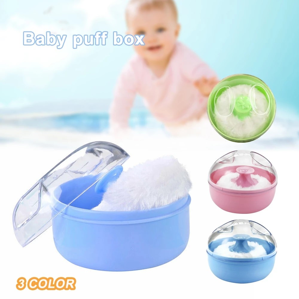 Baby Bodys Cosmetic Powder-Puff Bodys Powder Puff and Container Case - Multicolor