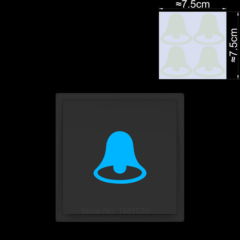 【HOT】 Glow In The Dark Doorbell Switch Sticker Night Light Door Bell