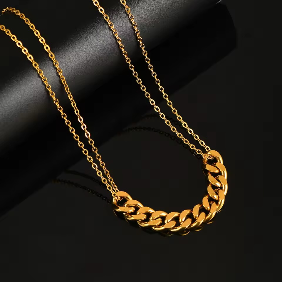 High Quality Sterling Silver Chunky Pendant Necklace For Women/Girls With Free Bracelet