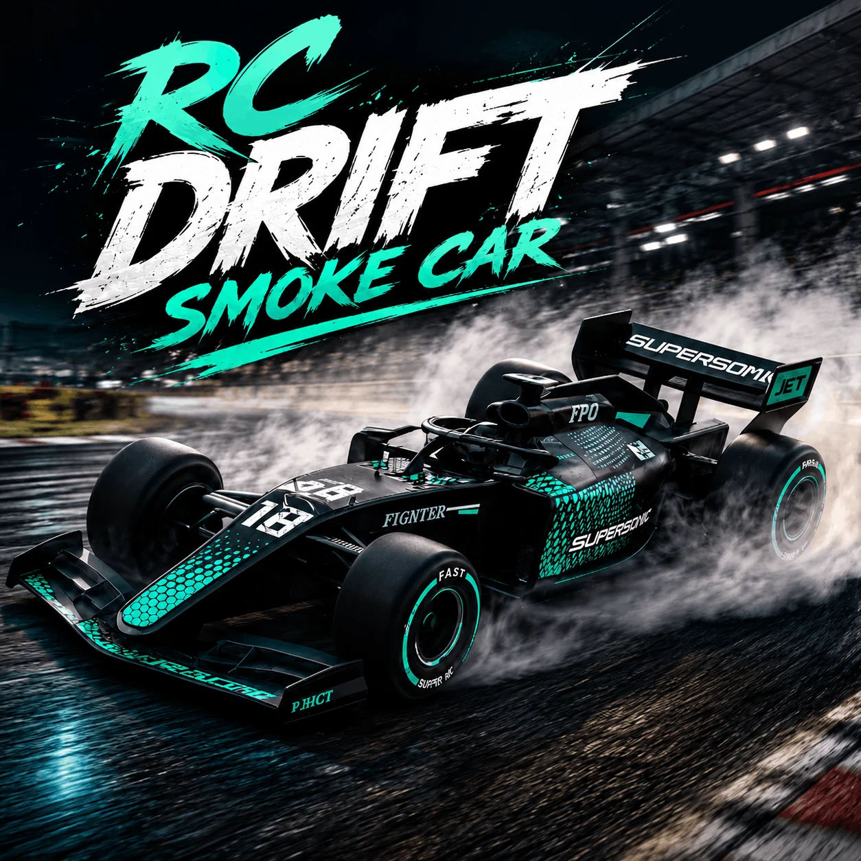 Drift Spray F1 Formula Remote Control Racing Car Rechargeable Color Random