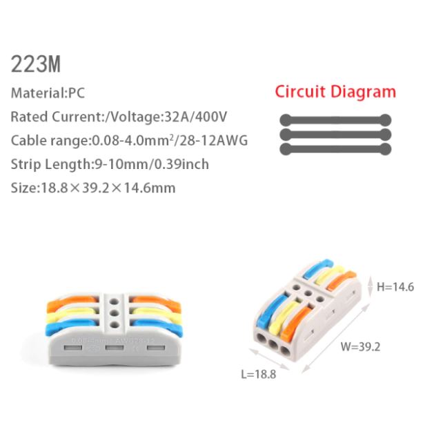 1 in multiple out Quick Wiring Connector Universal Splitter wiring cable Push-in Can Combined