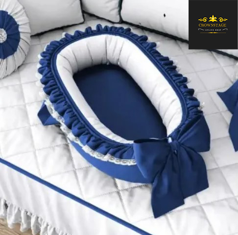Crownstage Premium Soft Cotton Baby Nest | Cozy Breathable Newborn Bedding | Safe & Comfortable Infant Sleeping Nest | Unisex Nursery Bedding