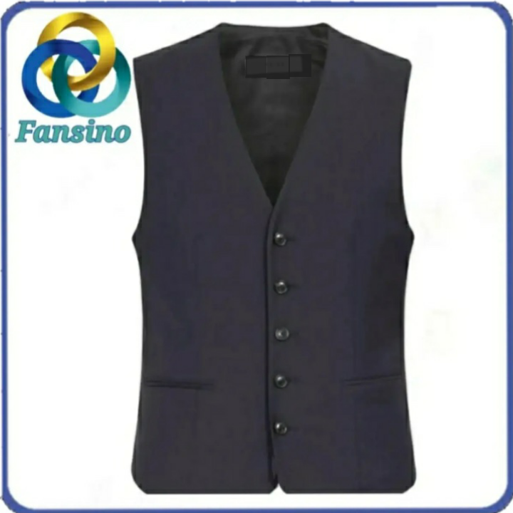 Black Waistcoat By Fansino | V-Neck Waist Coat For Men