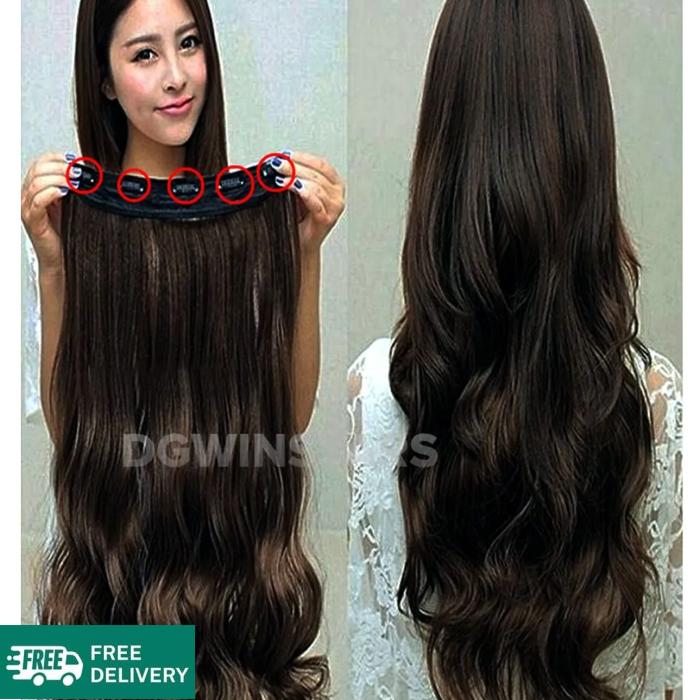 30 Inches 5 Clips Double Drawn Better Propotion at the End Curly Hair Extension - Natural Brown [ ORIGINAL ] A+ GRADE