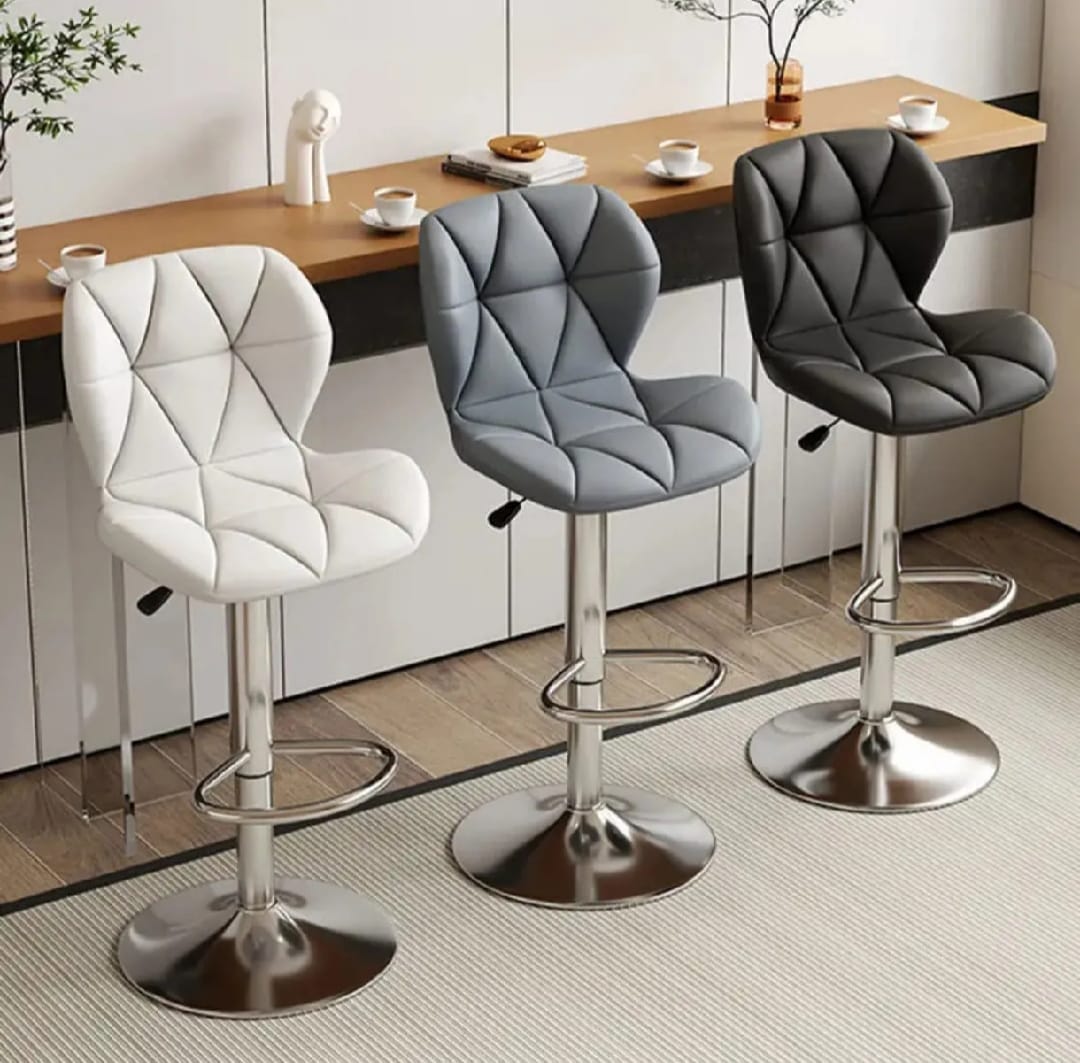 bar stool, luxury cushion butterfly shape bar stool, adjustable height kitchen dining stool with Padded seat and Metal frame, Comfortable high chair