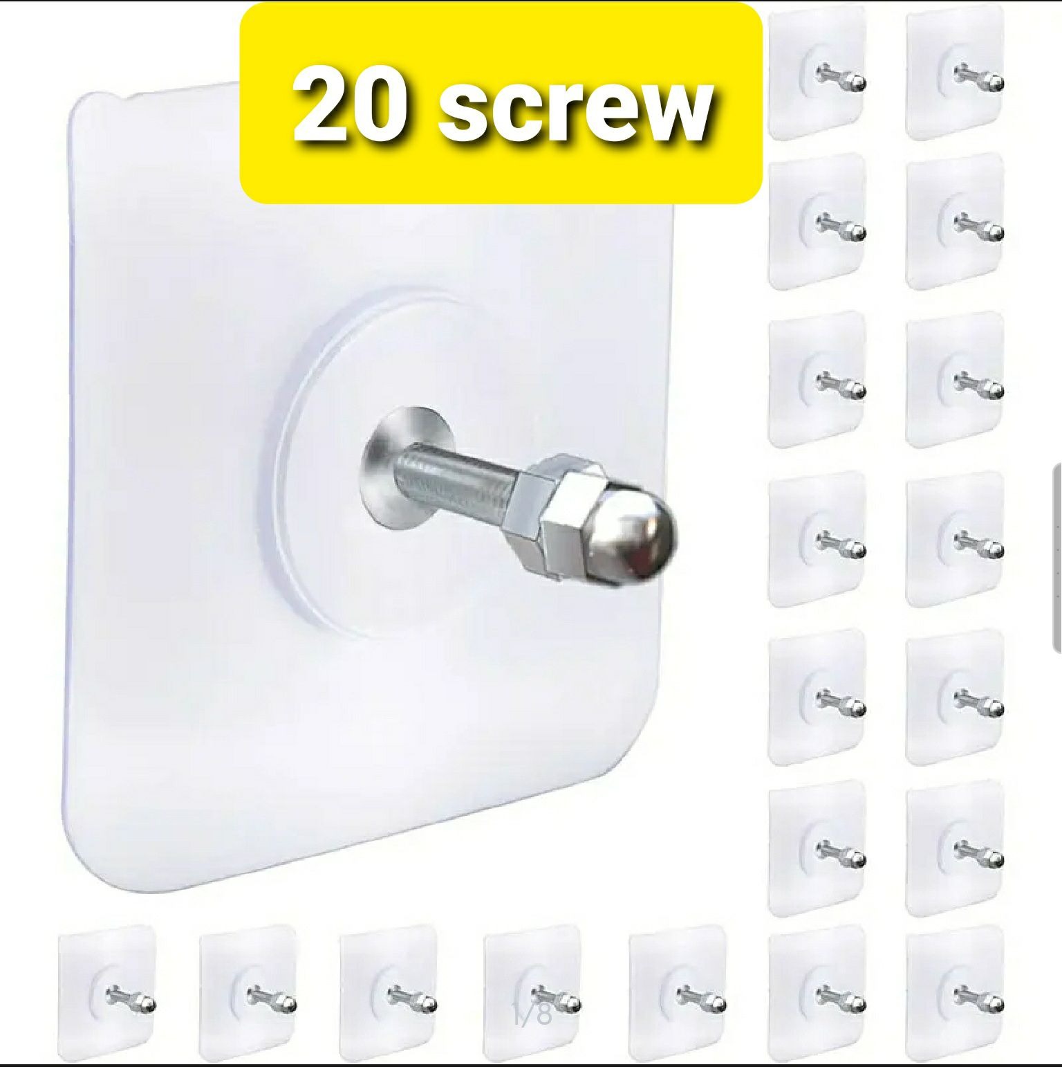 PREMIUM QUALITY Self Adhesive Screw Hook Stickers Heavy Duty Drill and Nail Free Sticky Suction Cup Wall Hanging Hooks Transparent Punch Free No Scratch Strong Ceiling Hanger Hook Sticker (SH)