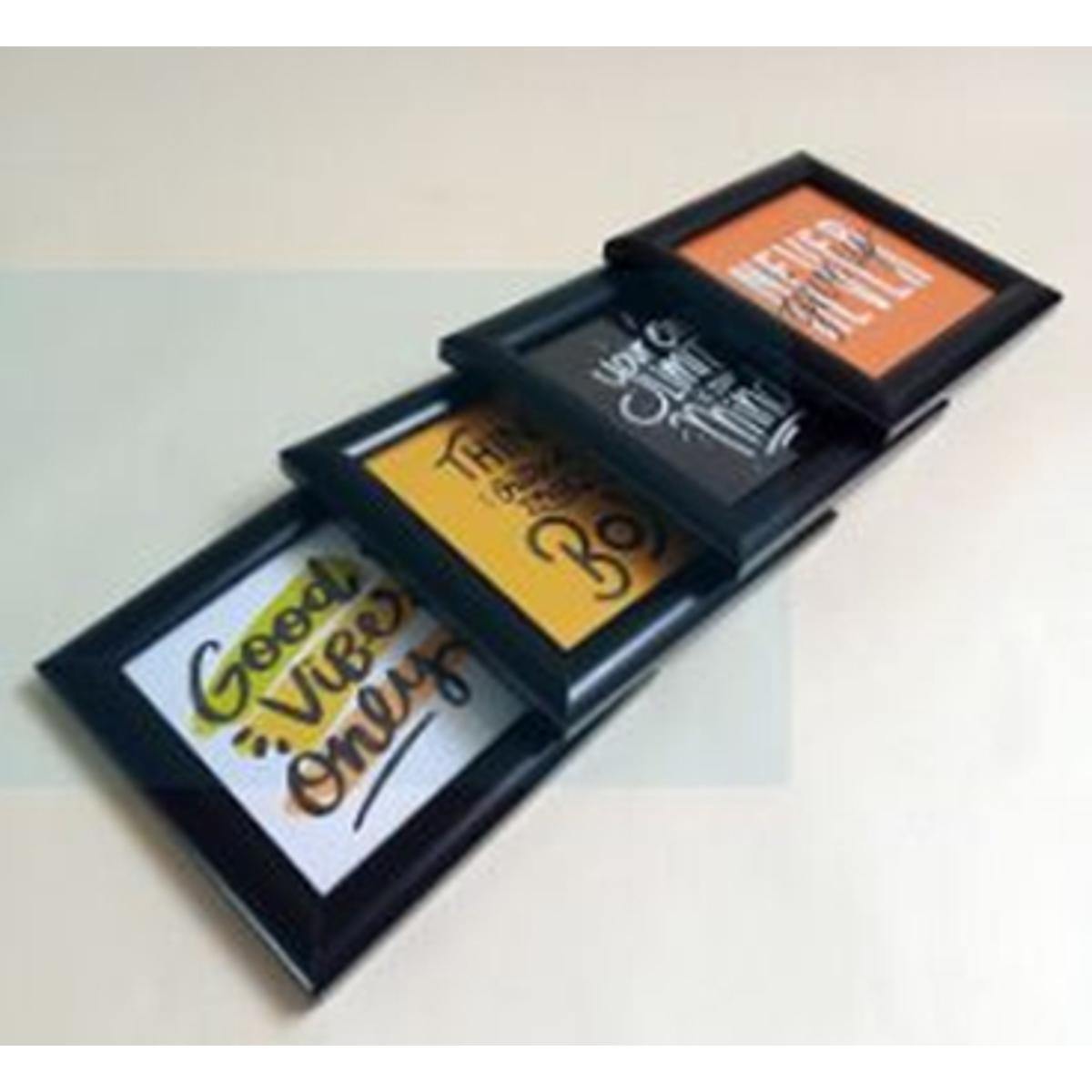 Pack of 4 Motivational Inspiration Quote Picture Frames, Wall Hangings