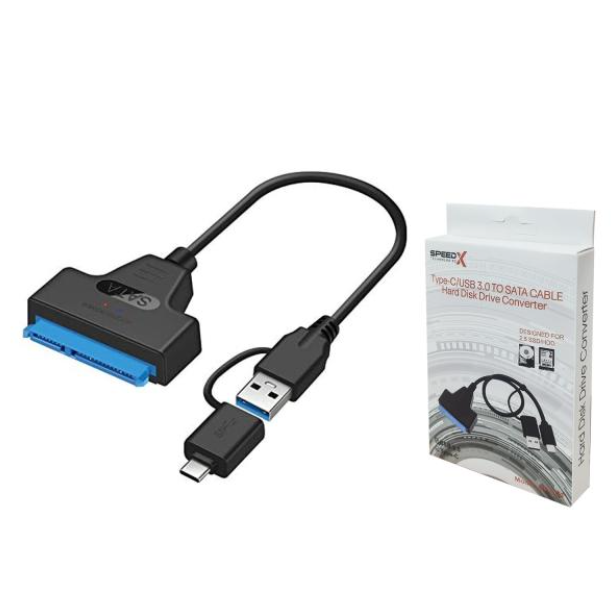 New - Speedx 2 In 1 Usb And Type-c To Sata 3.0 Cable