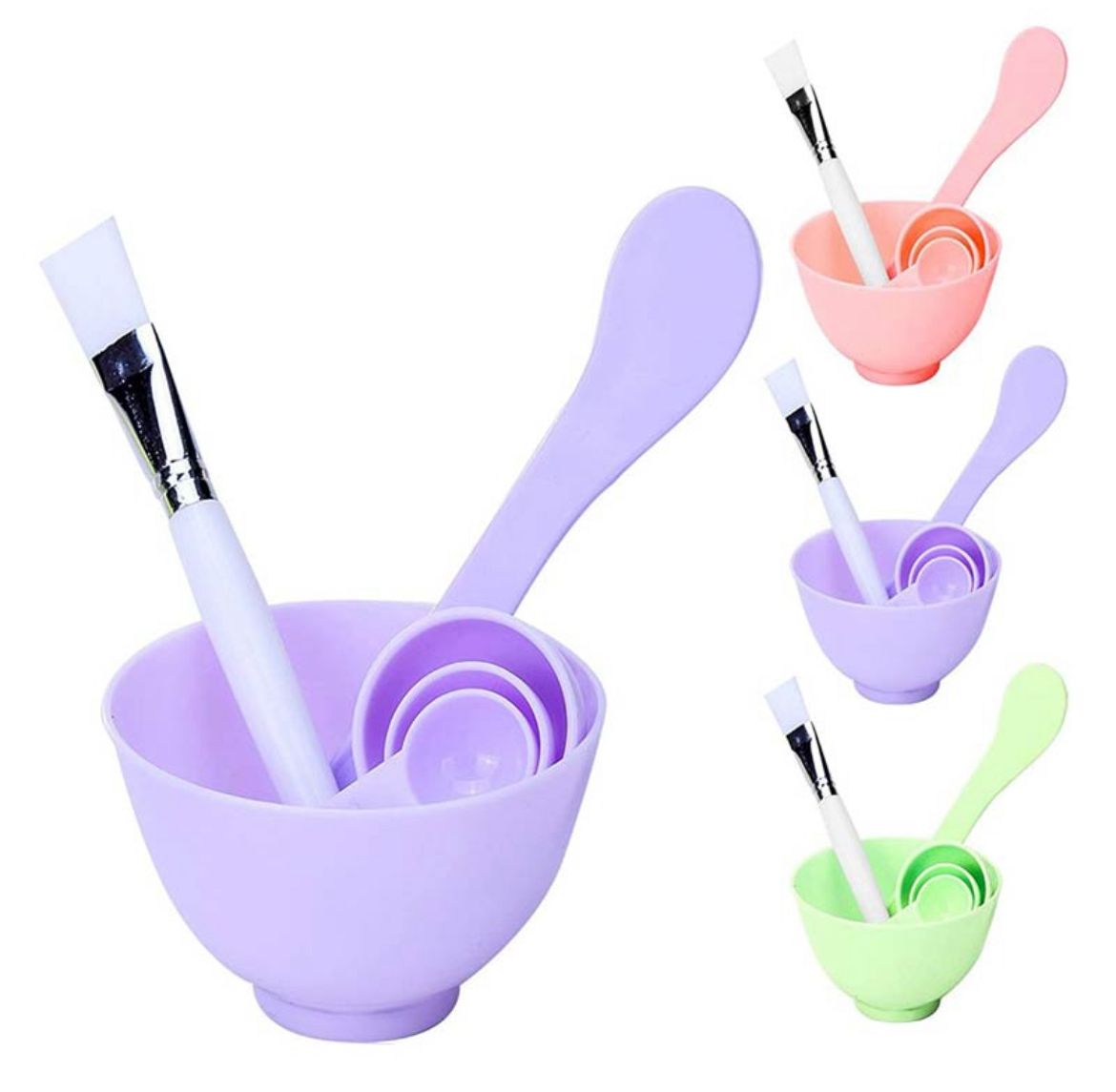 Facial Mixing Bowl, Bleach Brush, Spoon and Stick 5pcs bowl without brush / 6pcs bowl with brush